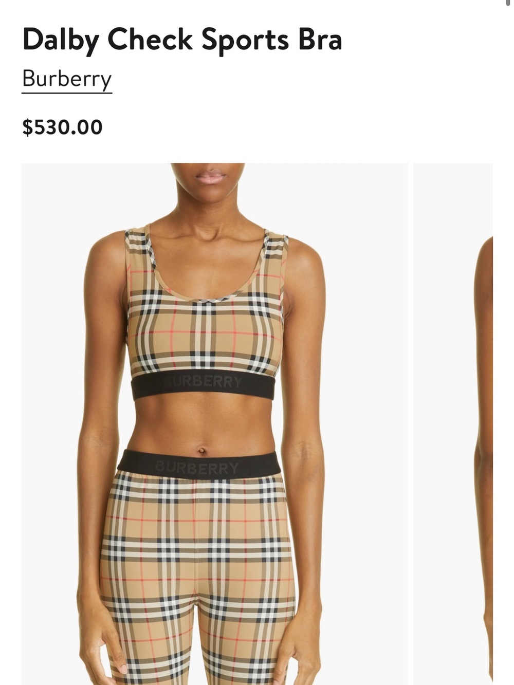 Burberry Vintage Check Stretch Bralette in Honey and Black
